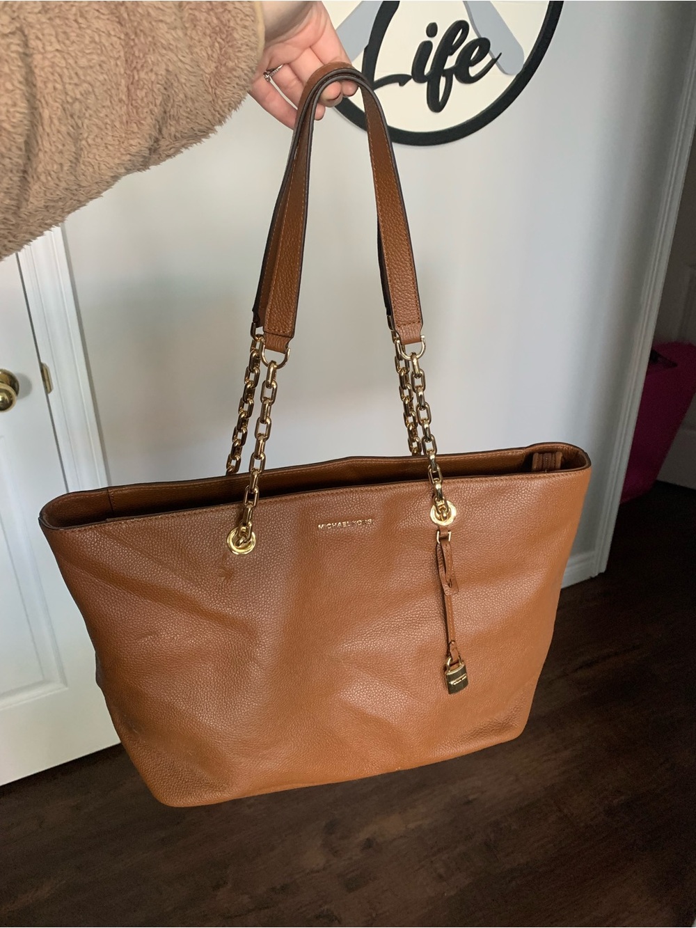 Michael Kors Studio Mercer Medium Chain-Link Leather Tote